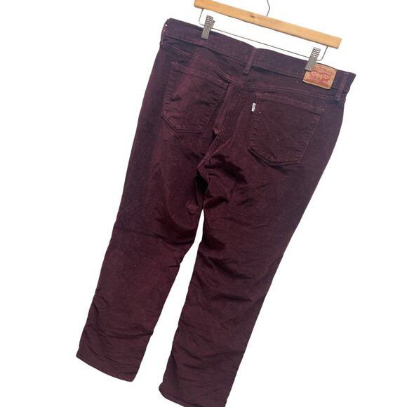 Levi's Burgandy Corduroy 505 Straight Leg Pants Size 33 - Picture 2 of 10